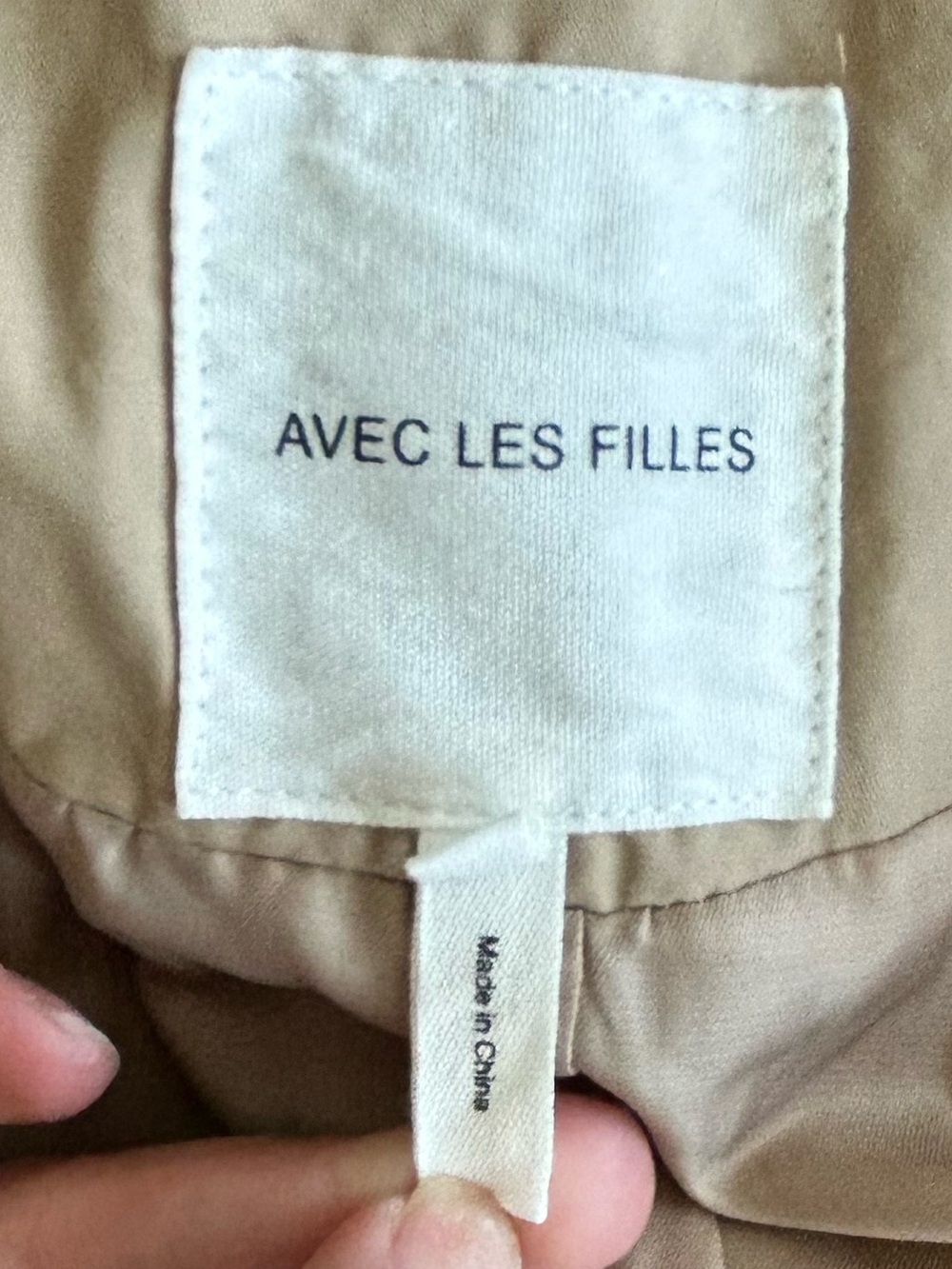 Avec Les Filles Tan Double-Breasted Trench Coat with Belt - Picture 14 of 16